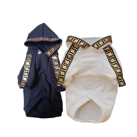 KFX-1485885 Casual Cotton Pet Dog Clothes in Black and White - Sizes XS to 2XL