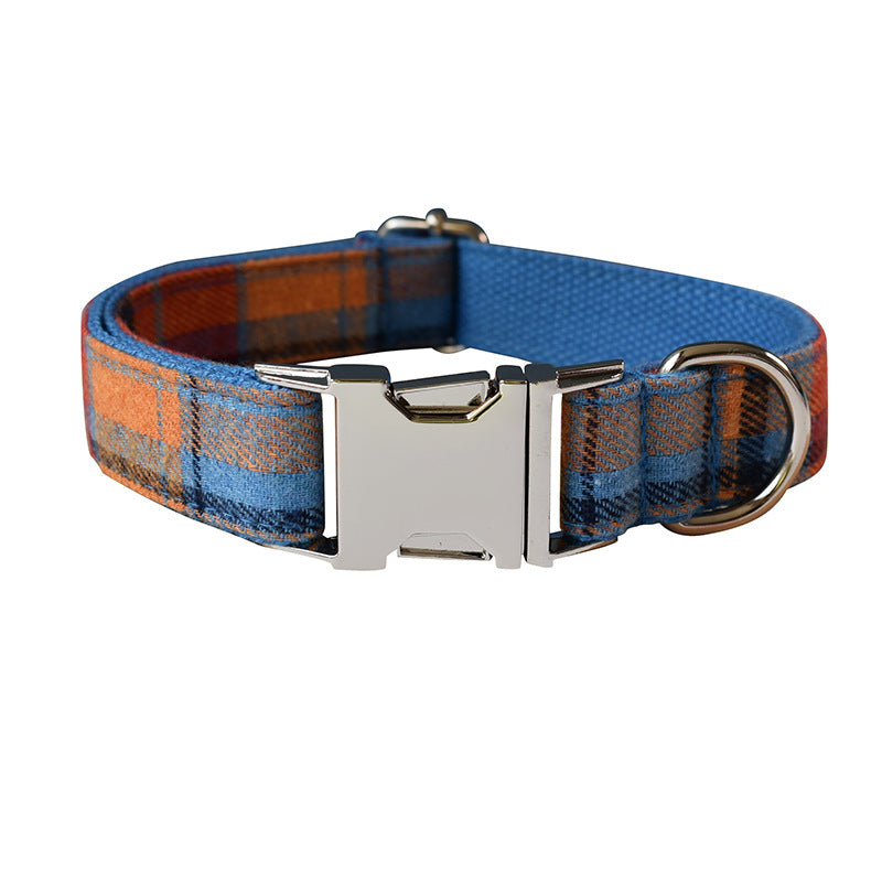KFX-1487293 Blue Velvet Dog Collar with Alloy Buckle and Bow Accessories