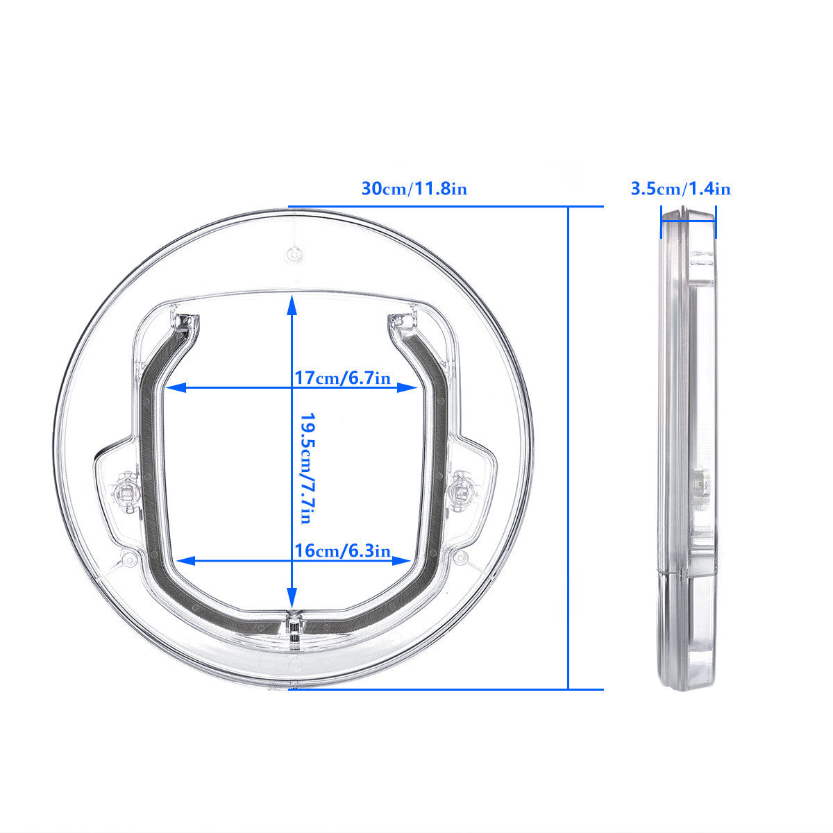KFX-1488573 Round Lockable Pet Door with Weather Seal - Fits Glass Panels, Model XA-210