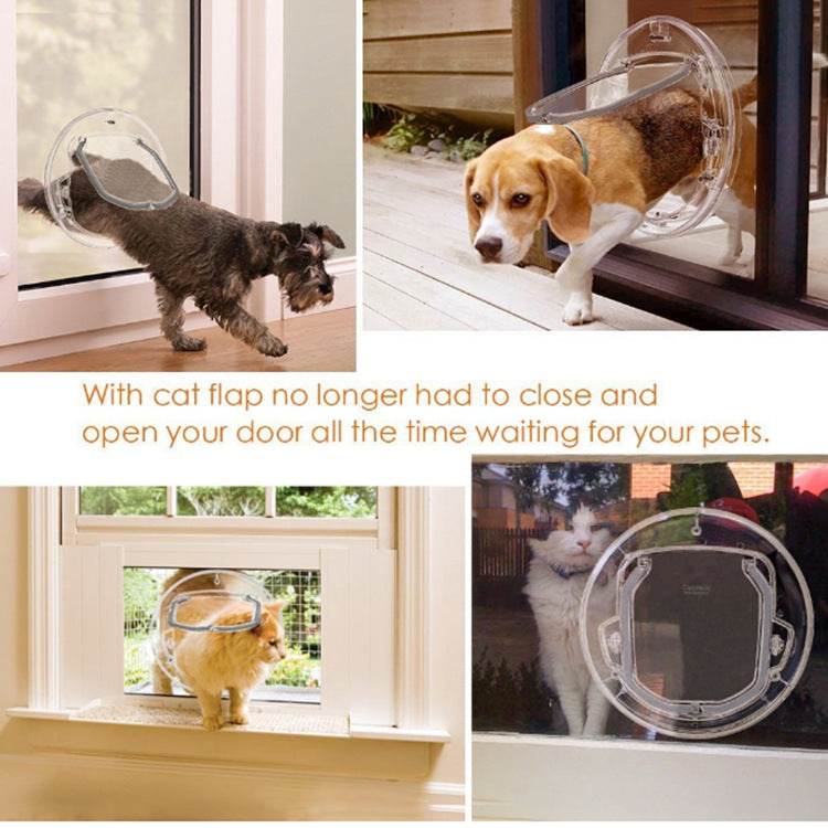 KFX-1488573 Round Lockable Pet Door with Weather Seal - Fits Glass Panels, Model XA-210