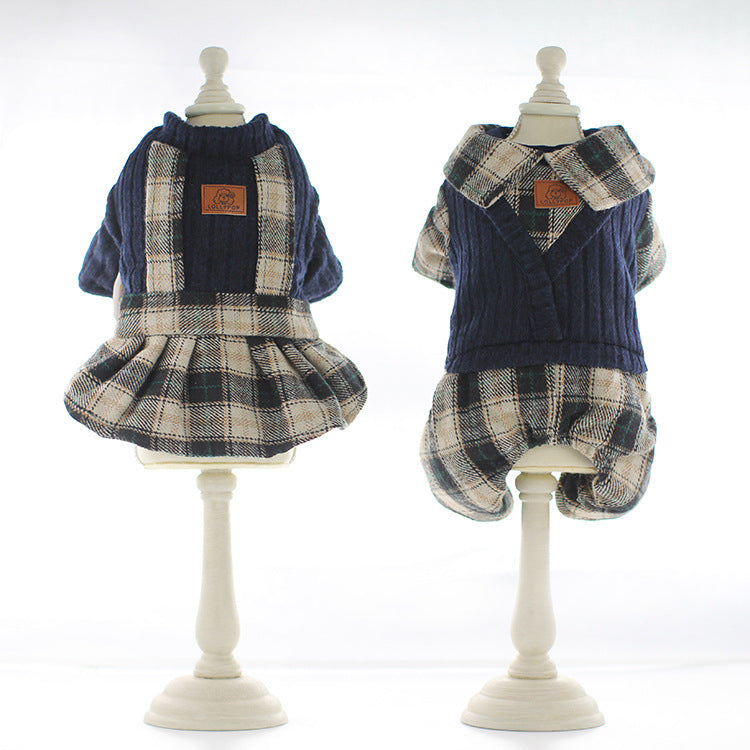 KFX-1489085 Cozy Deep Plaid Cotton Sweater for Couples and Pets