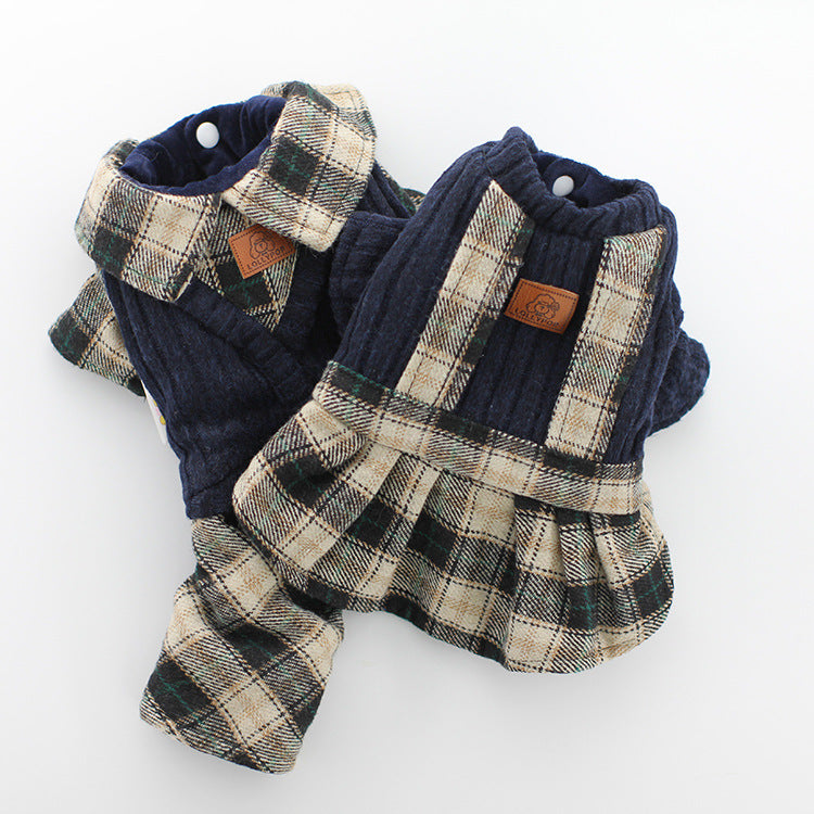 KFX-1489085 Cozy Deep Plaid Cotton Sweater for Couples and Pets