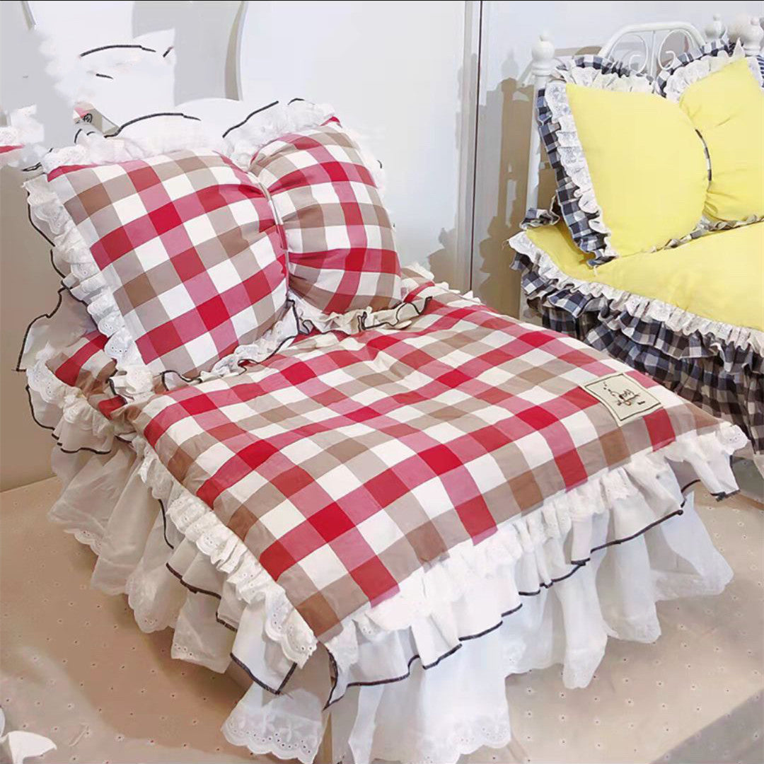 KFX-1489725 Cozy High-Density Sponge Pet Bed with Washable Cotton Cover - Sizes M, L, XL Available
