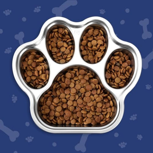 KFX-1491261 Stainless Steel Slow Feeder Dog Bowl for Small to Medium Breeds with Non-Slip Design