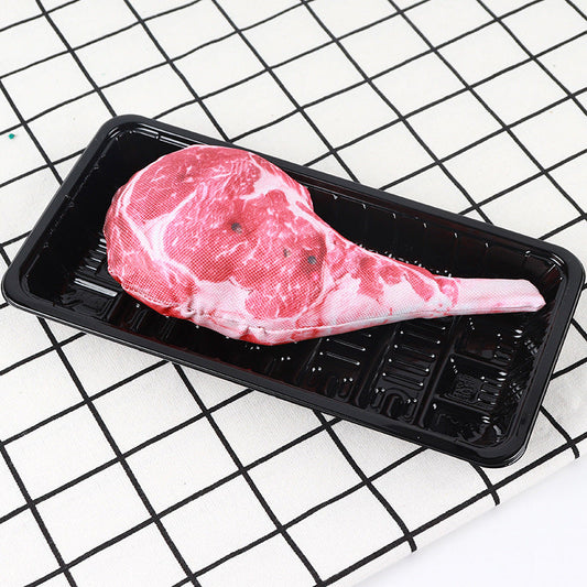 KFX-1491901 Oxford Cloth Simulation Steak Squeeze Toy for Pets - Soft PP Cotton Material