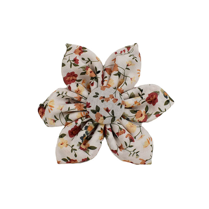 KFX-1492541 Elegant Floral Dog Collar Set with Leash, Bow, Vest, and Poop Bag