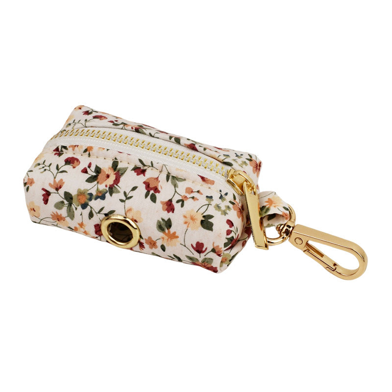 KFX-1492541 Elegant Floral Dog Collar Set with Leash, Bow, Vest, and Poop Bag