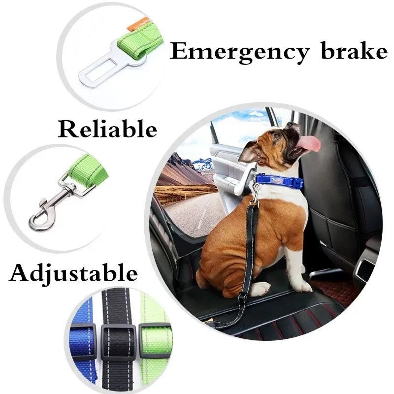 KFX-1493693 Adjustable Dog Seat Belt Harness Leash - Dog Collar for Safe Travel in Cars