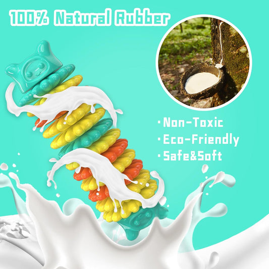 KFX-1494333 Durable Rubber Chew Toy for Aggressive Dogs - Caterpillar Shape for Dental Health and Interactive Play