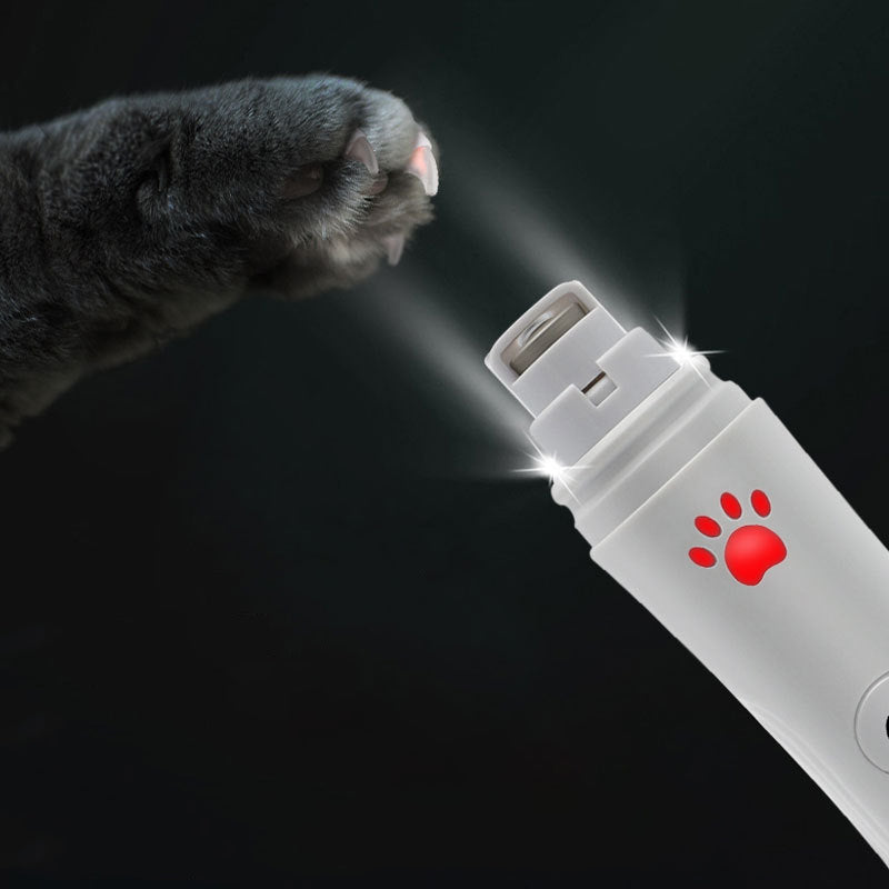 KFX-1494845 USB Rechargeable Pet Nail Trimmer with Diamond Grinding Head and Ergonomic Design for Cats and Dogs