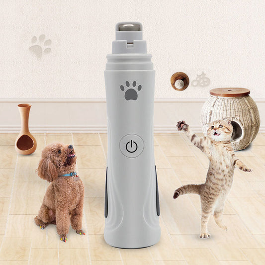 KFX-1494845 USB Rechargeable Pet Nail Trimmer with Diamond Grinding Head and Ergonomic Design for Cats and Dogs