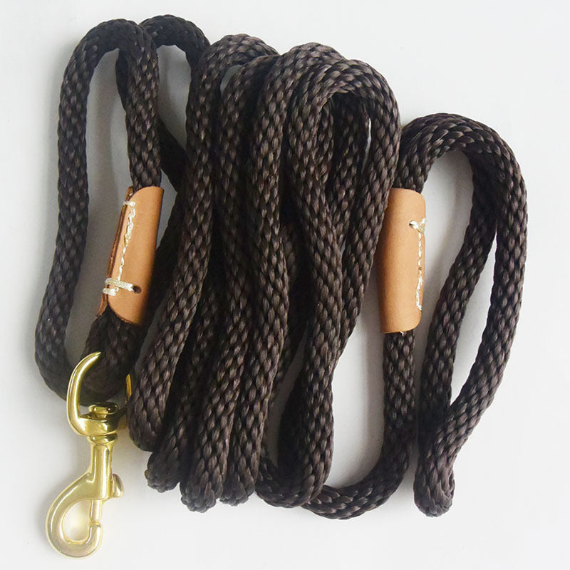 KFX-1496637 Durable Nylon Pet Traction Rope in Blue, Brown, and Green