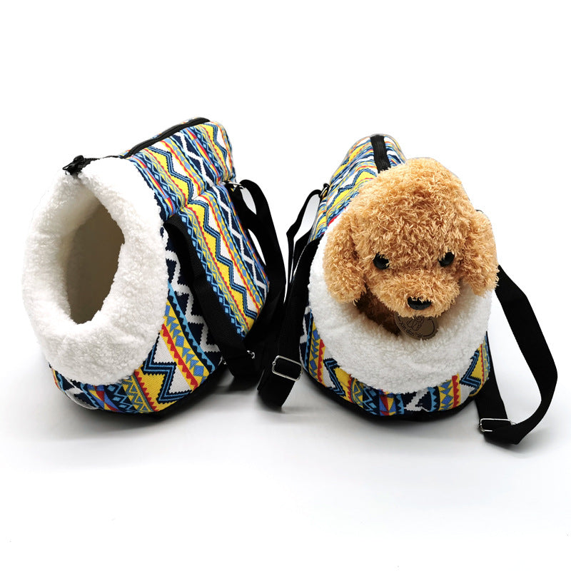 KFX-1499069 Versatile Canvas and Cotton Pet Carrier for Warm Comfort - Available in Two Sizes