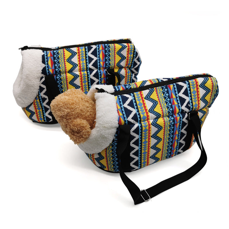 KFX-1499069 Versatile Canvas and Cotton Pet Carrier for Warm Comfort - Available in Two Sizes