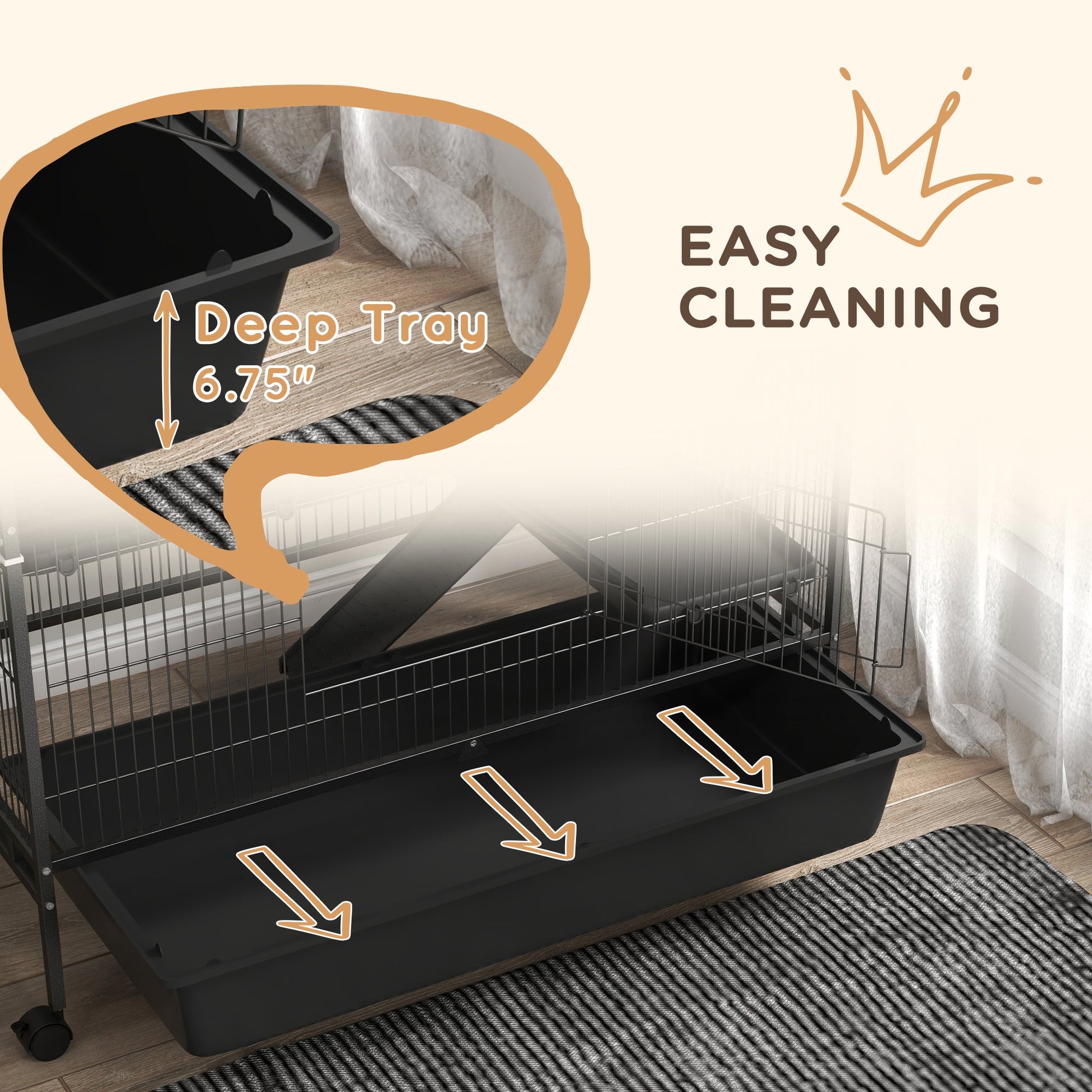 KFX-1500477 Five-Tier Small Animal Cage with Ramps and Removable Tray, 53.5"H Metal Ferret Habitat