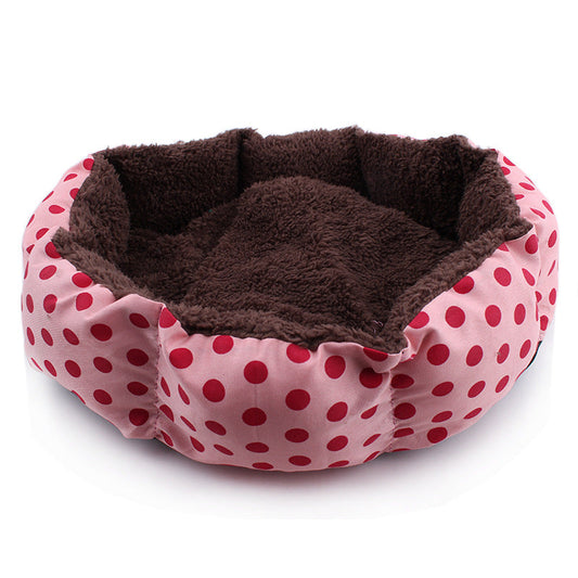KFX-1500861 Removable Polka Dot Octagonal Doghouse in Multiple Colors - Compact Size for Small Pets