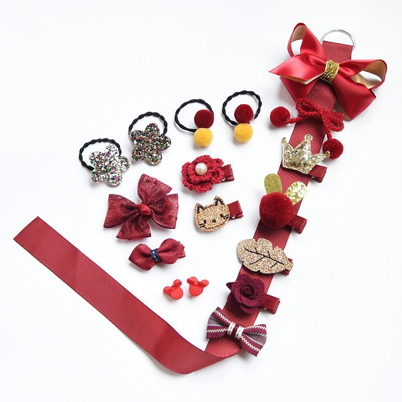 KFX-1501629 Children's Butterfly Hairpin and Rubber Hair Tie Set