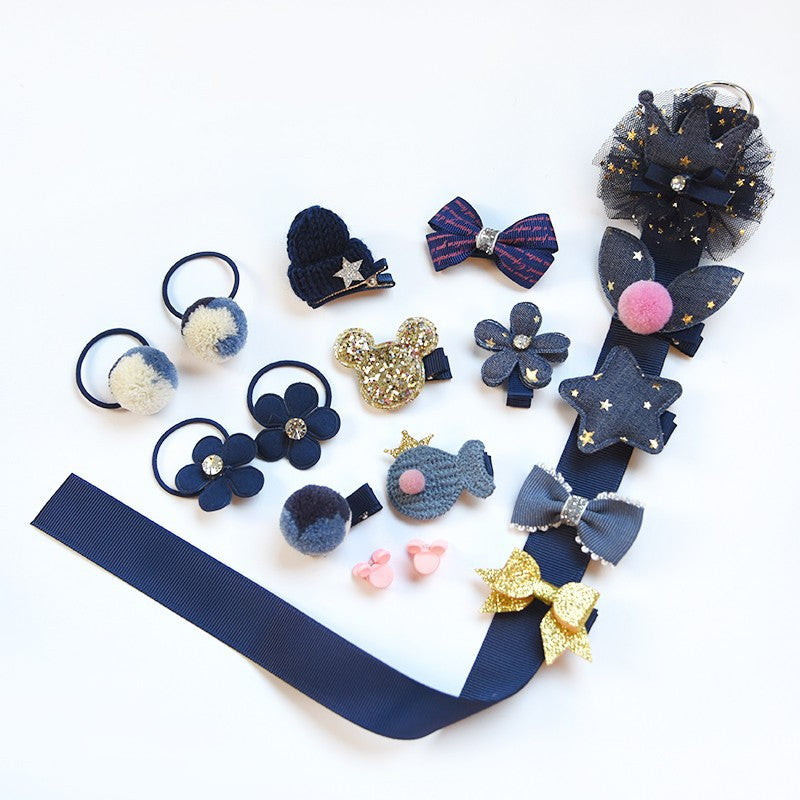 KFX-1501629 Children's Butterfly Hairpin and Rubber Hair Tie Set