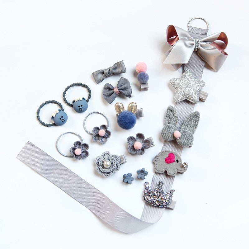 KFX-1501629 Children's Butterfly Hairpin and Rubber Hair Tie Set