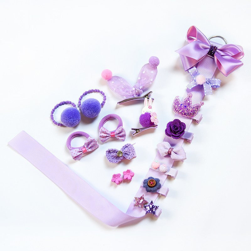 KFX-1501629 Children's Butterfly Hairpin and Rubber Hair Tie Set