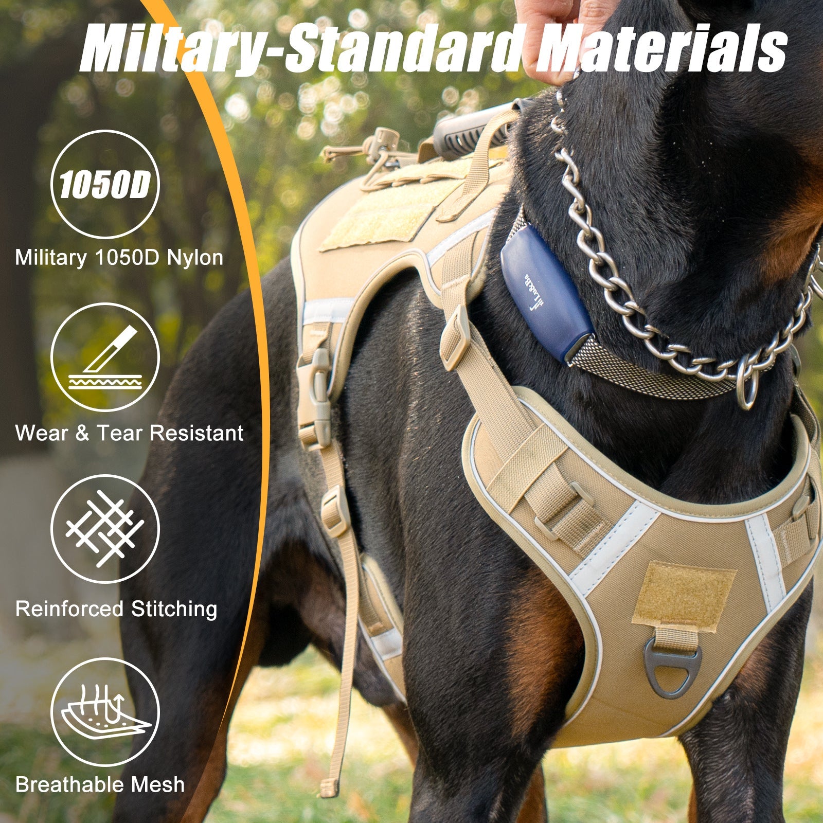 KFX-1502397 Breathable Tactical Dog Vest with Reflective Features for All Seasons