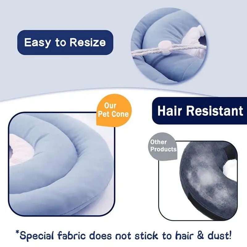 KFX-1504573 Adjustable Elizabethan Collar for Cats and Dogs - Waterproof Recovery Cone for Wound Healing