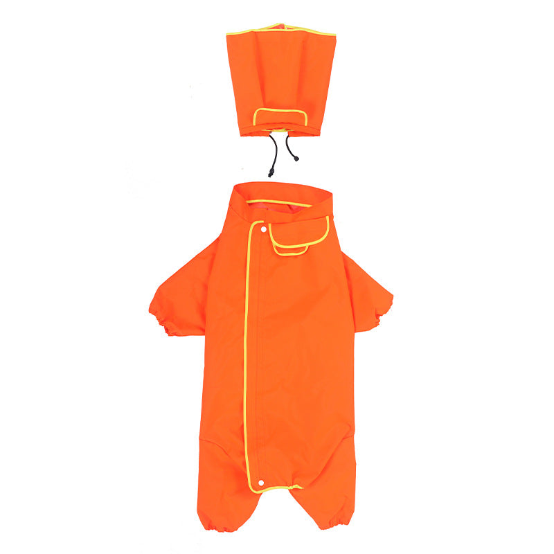 KFX-1504957 Waterproof Reflective Hooded Poncho for Medium and Large Dogs - Available in Black, Fluorescent Green, and Fluorescent Orange