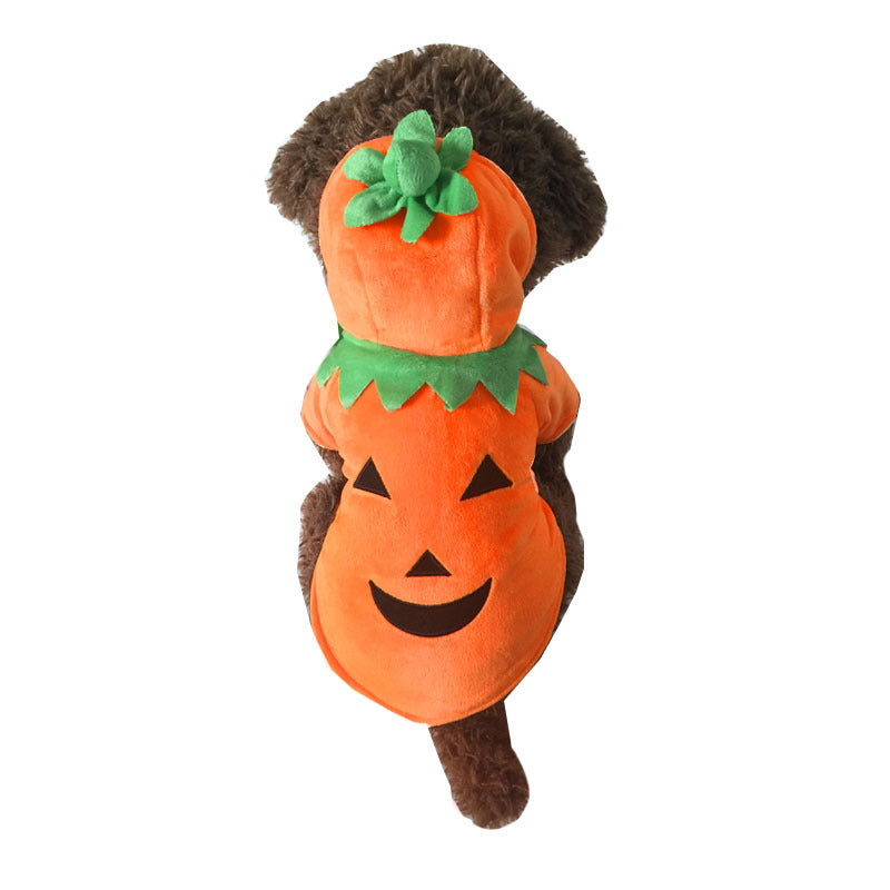 KFX-1506749 Casual Pumpkin Demon Transformation Costume for Pets in Shearing and Polar Fleece
