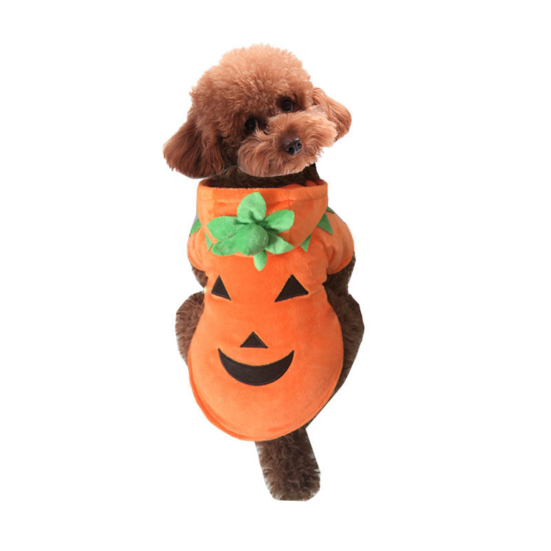 KFX-1506749 Casual Pumpkin Demon Transformation Costume for Pets in Shearing and Polar Fleece