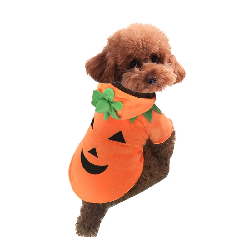 KFX-1506749 Casual Pumpkin Demon Transformation Costume for Pets in Shearing and Polar Fleece