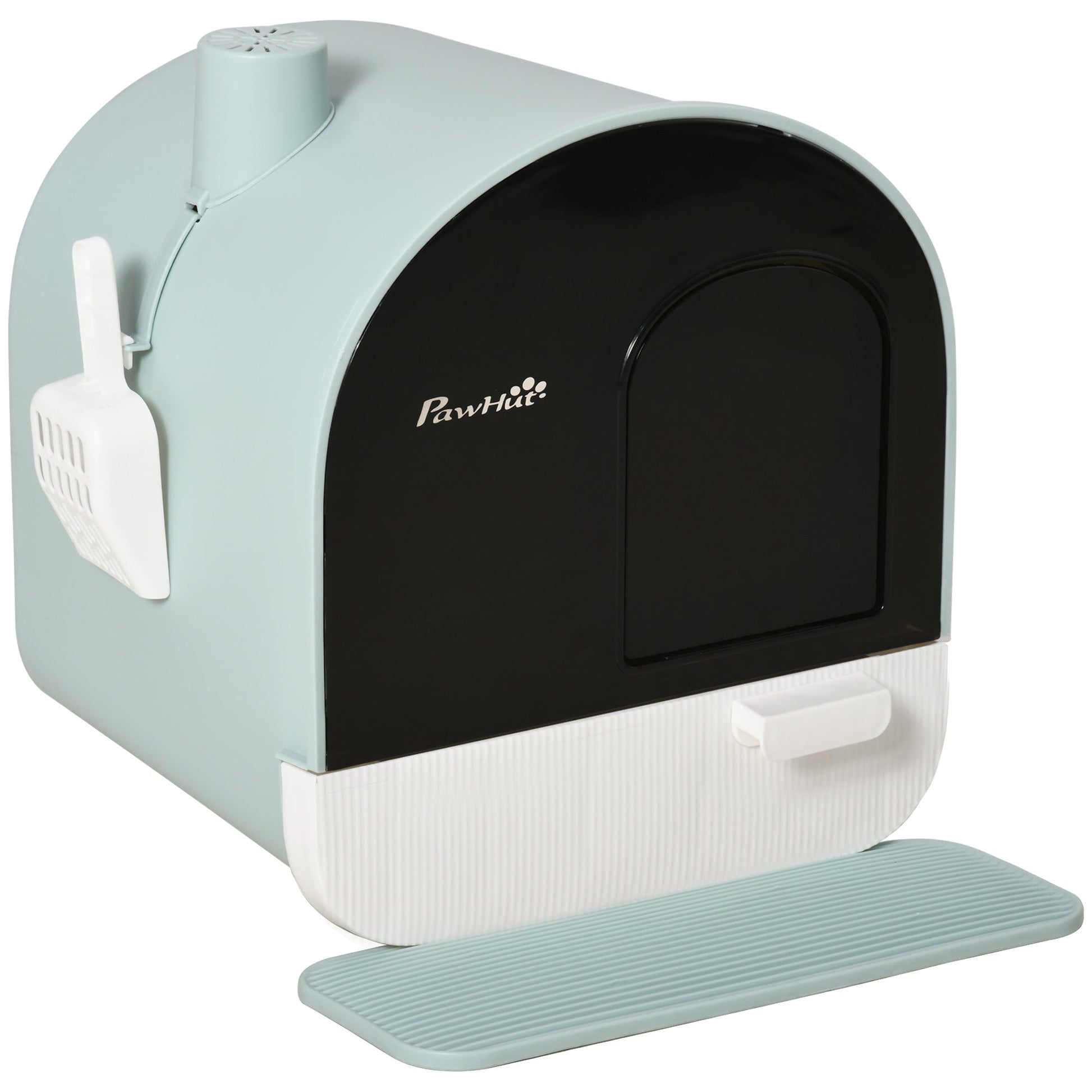 KFX-1508029 Enclosed Cat Litter Box with Lid, Drawer Design, Anti-Leakage, Easy Clean, Odor Control, Green