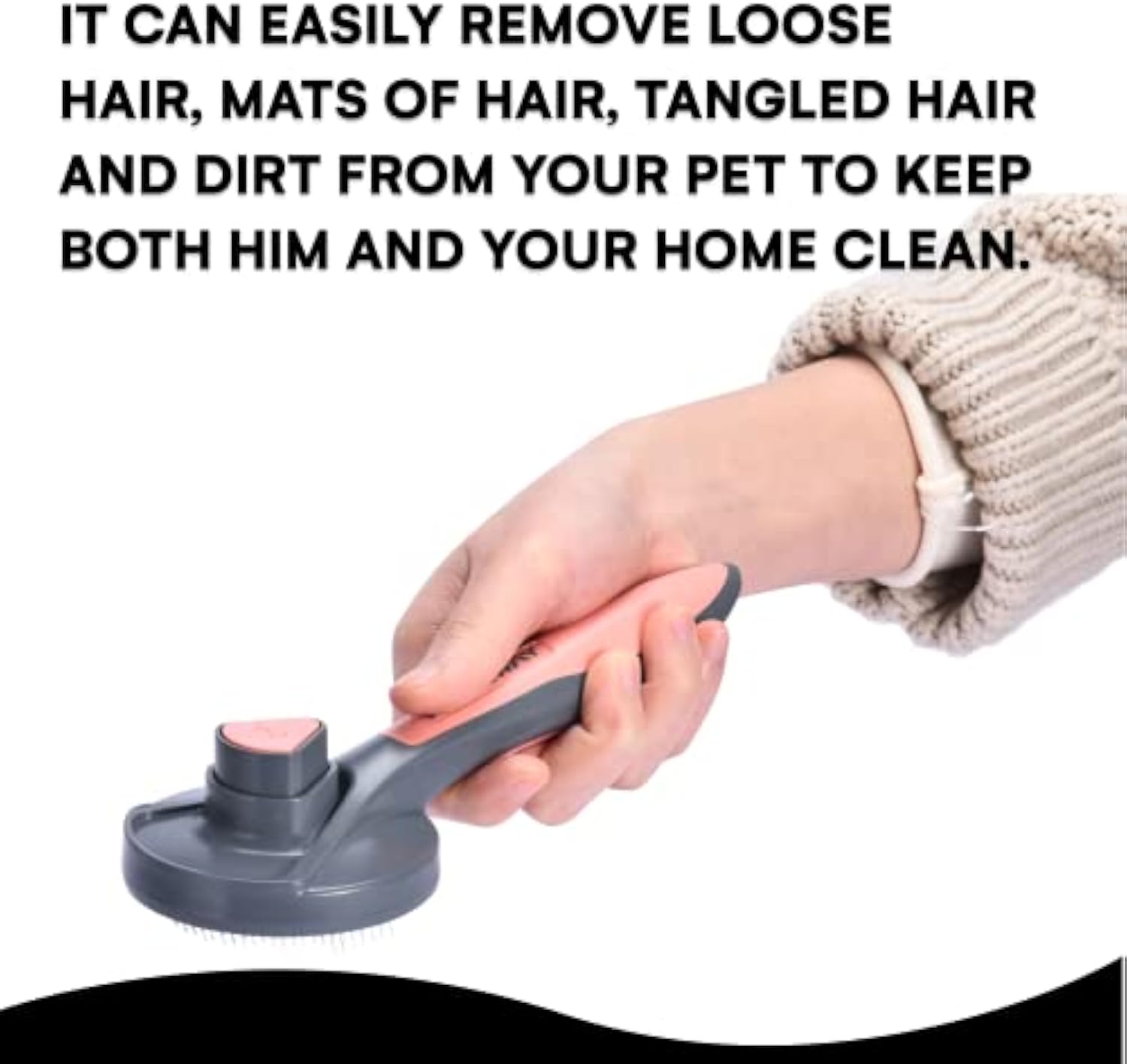 KFX-1509821 Self-Cleaning Slicker Brush for Cats and Dogs with Long or Short Hair, Detangling and Massaging Grooming Tool