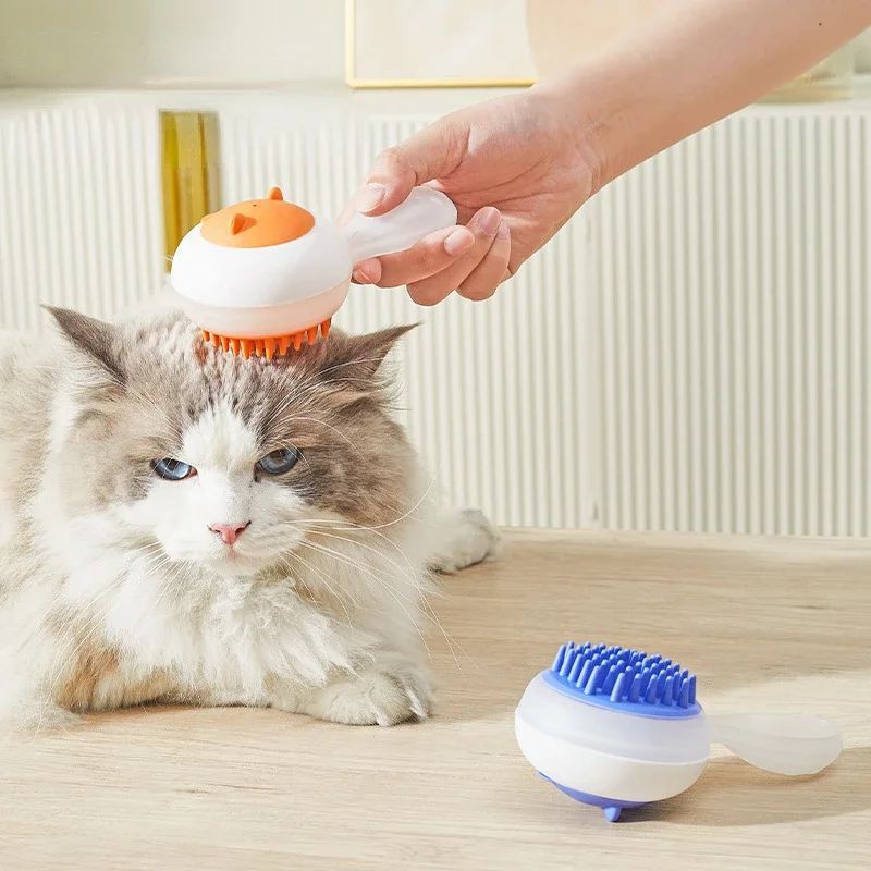 KFX-1510205 Automatic Pet Bath Brush with Soft Gel Massage and Hair Removal for Cats and Dogs, Suitable for Wet and Dry Use