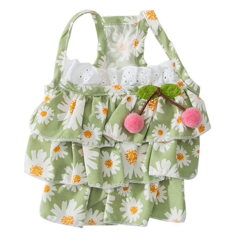 KFX-1510717 Daisy Print Summer Cat Suspender Dress in Green - Various Sizes Available