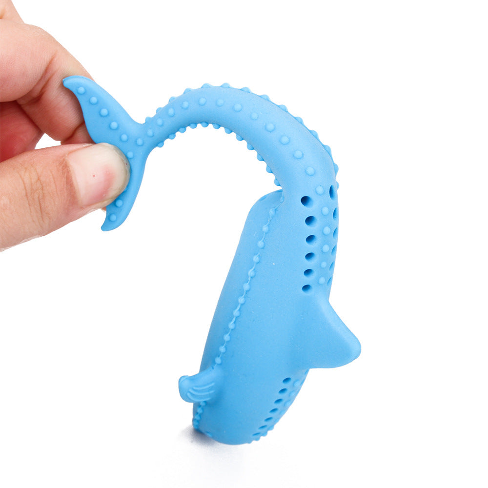 KFX-1510973 Catnip Silicone Fish Molar Stick for Dental Care and Stress Relief - 16x2.5cm