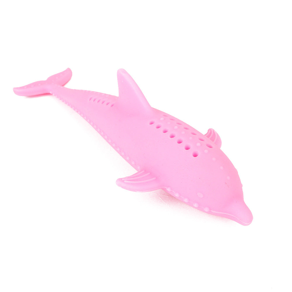 KFX-1510973 Catnip Silicone Fish Molar Stick for Dental Care and Stress Relief - 16x2.5cm