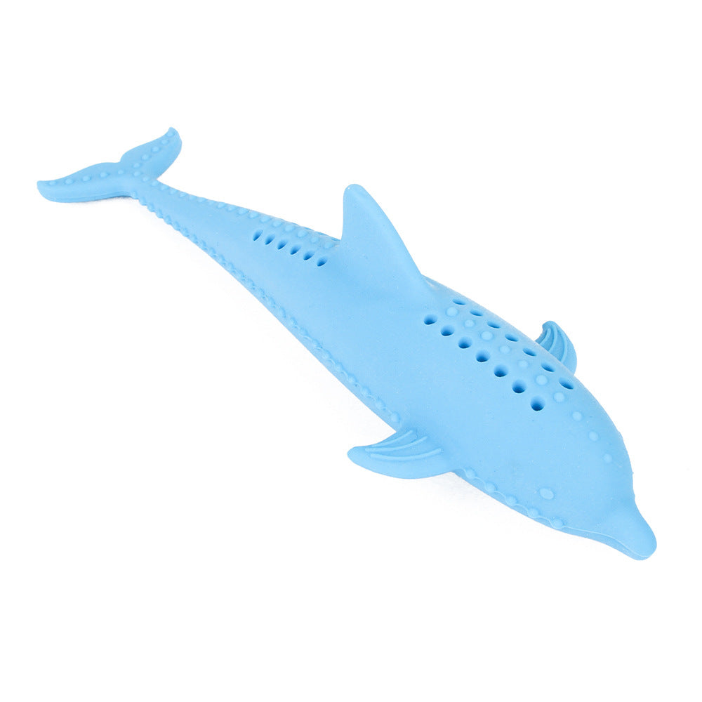 KFX-1510973 Catnip Silicone Fish Molar Stick for Dental Care and Stress Relief - 16x2.5cm