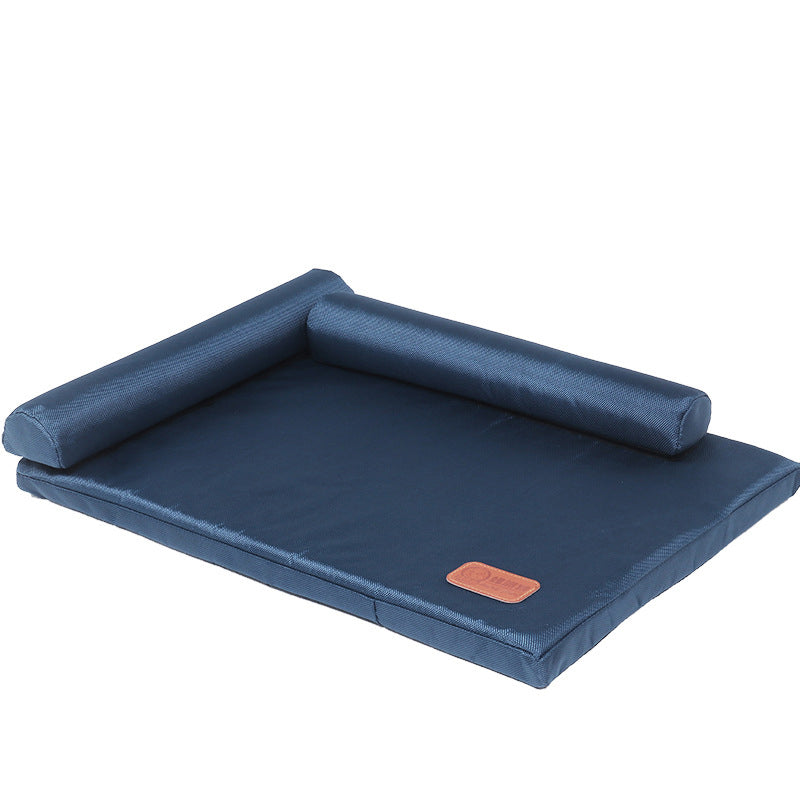 KFX-1512381 All-Weather Removable & Washable Dog Bed, Medium Size 75x60x11cm with Sponge Cushion and Pillow