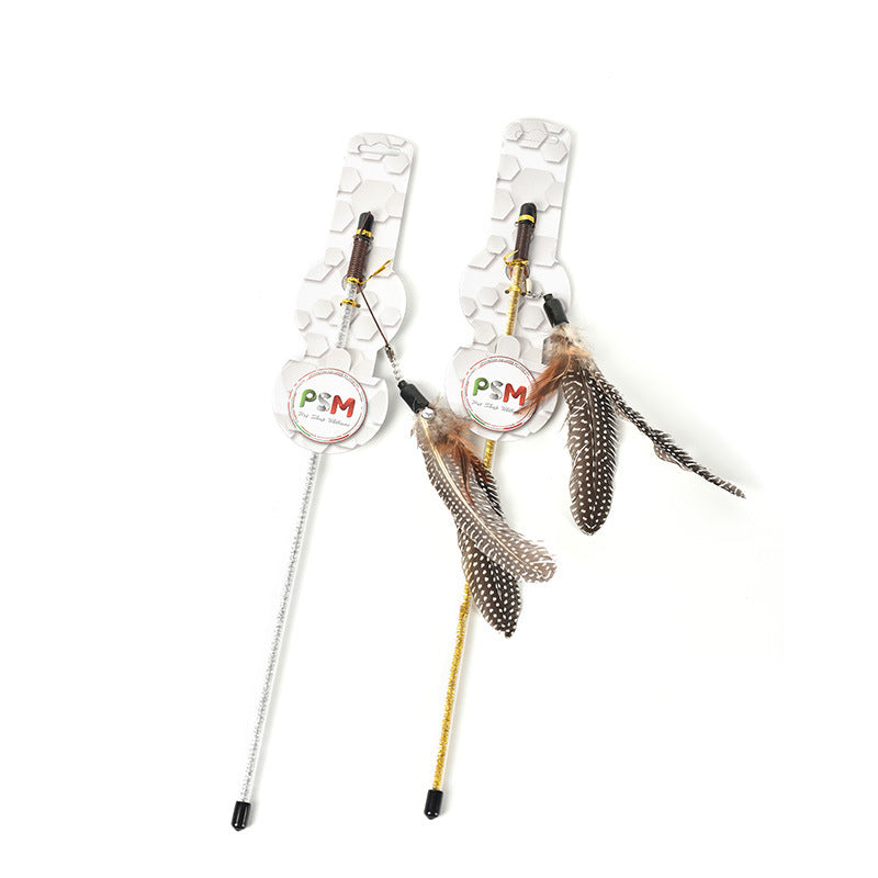 KFX-1513149 Interactive Feather Cat Toy on a Stick for Engaging Playtime