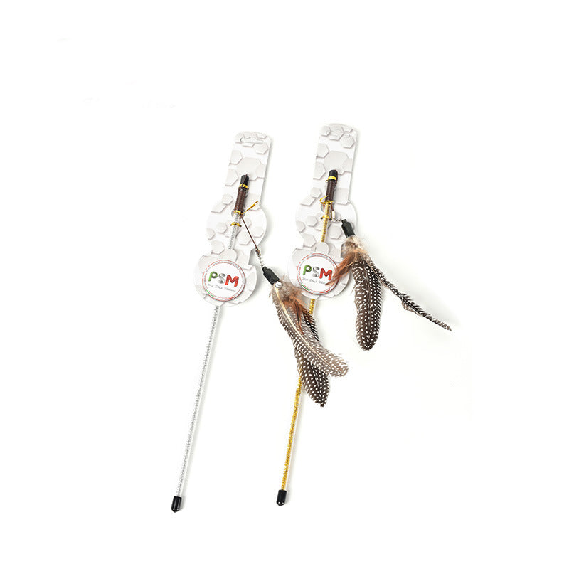 KFX-1513149 Interactive Feather Cat Toy on a Stick for Engaging Playtime