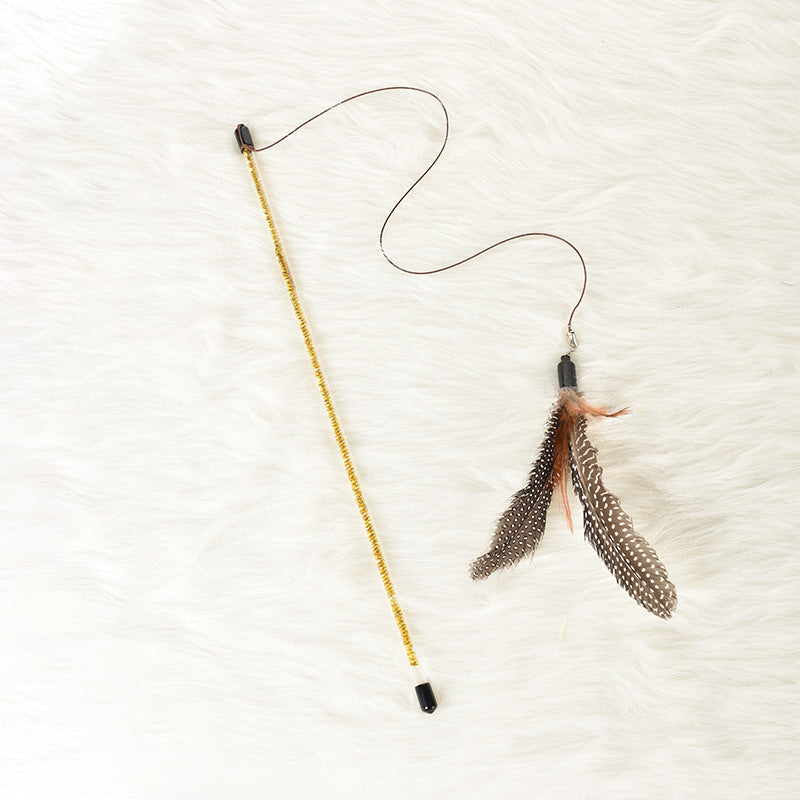 KFX-1513149 Interactive Feather Cat Toy on a Stick for Engaging Playtime