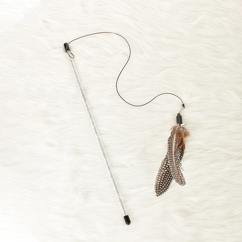 KFX-1513149 Interactive Feather Cat Toy on a Stick for Engaging Playtime