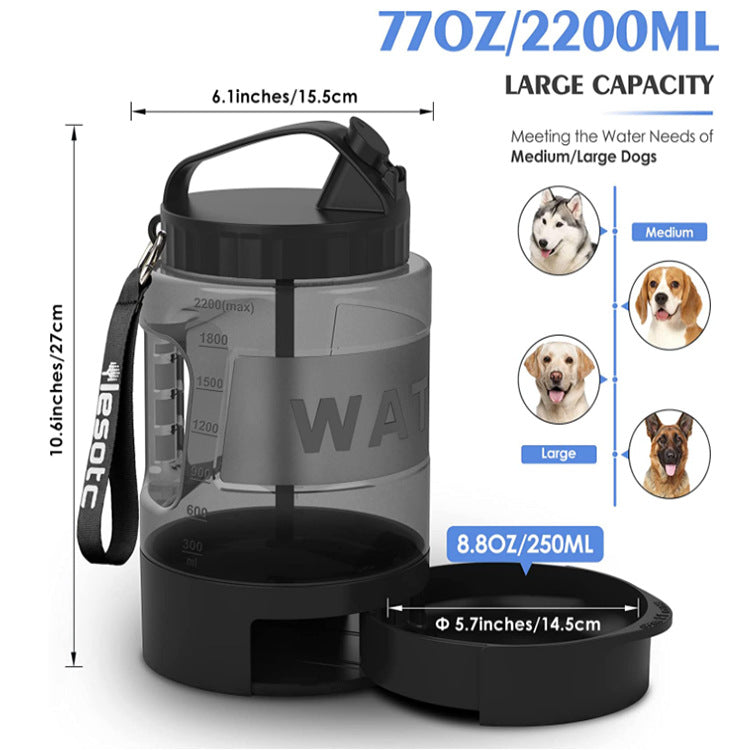 KFX-1514173 Large Capacity Water Bottle for Dogs and Cats - Durable Silicone Plastic Design
