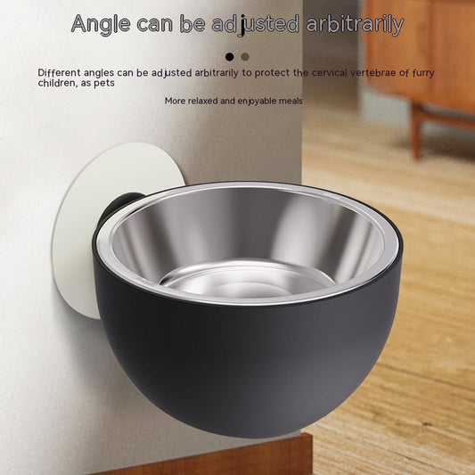 KFX-1514301 Magnetic Suction Pet Feeder - Cat and Dog Food Bowl, Plastic/Stainless Steel, 14x14x8CM