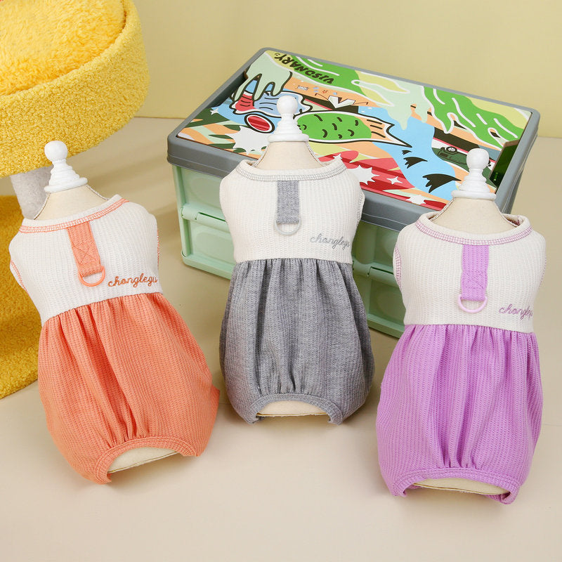 KFX-1518653 Casual Personalized Puppy Pajamas in Orange, Gray, and Purple for Dogs