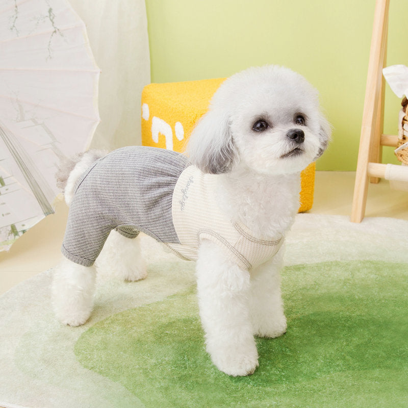 KFX-1518653 Casual Personalized Puppy Pajamas in Orange, Gray, and Purple for Dogs