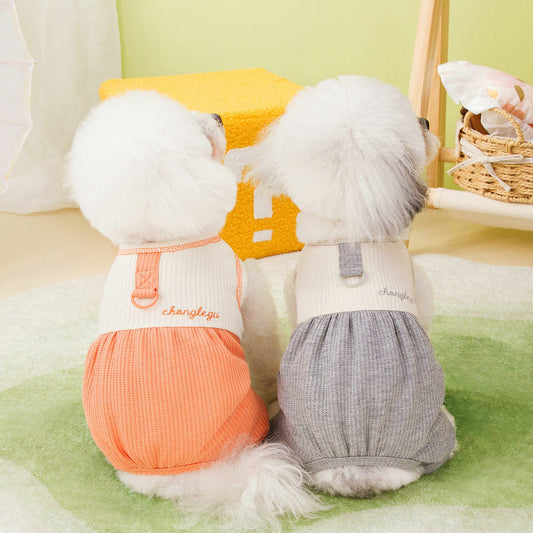 KFX-1518653 Casual Personalized Puppy Pajamas in Orange, Gray, and Purple for Dogs