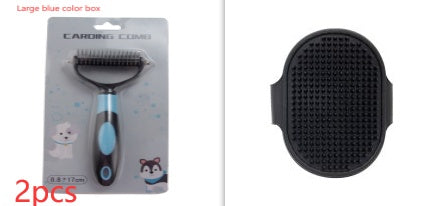KFX-1519677 Pet Dematting Comb for Medium and Long-Haired Dogs and Cats - Stainless Steel Grooming Tool for Mat and Tangle Removal