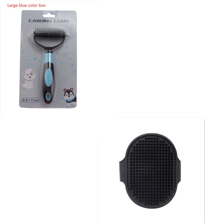 KFX-1519677 Pet Dematting Comb for Medium and Long-Haired Dogs and Cats - Stainless Steel Grooming Tool for Mat and Tangle Removal