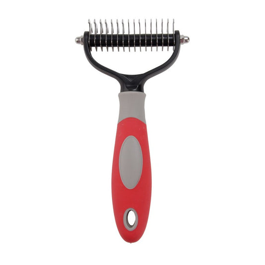 KFX-1519677 Pet Dematting Comb for Medium and Long-Haired Dogs and Cats - Stainless Steel Grooming Tool for Mat and Tangle Removal